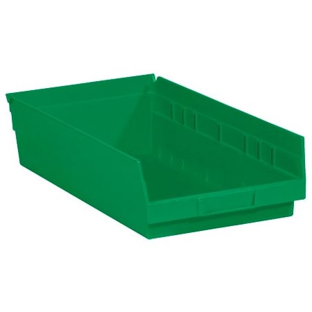 Bsc Preferred 17-7/8 x 11 1/8 x 4'' Green Plastic Shelf Bin Boxes, 8PK BUY00087595